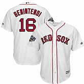 Red Sox 16 Andrew Benintendi White 2018 World Series Cool Base Player Jersey Dzhi,baseball caps,new era cap wholesale,wholesale hats